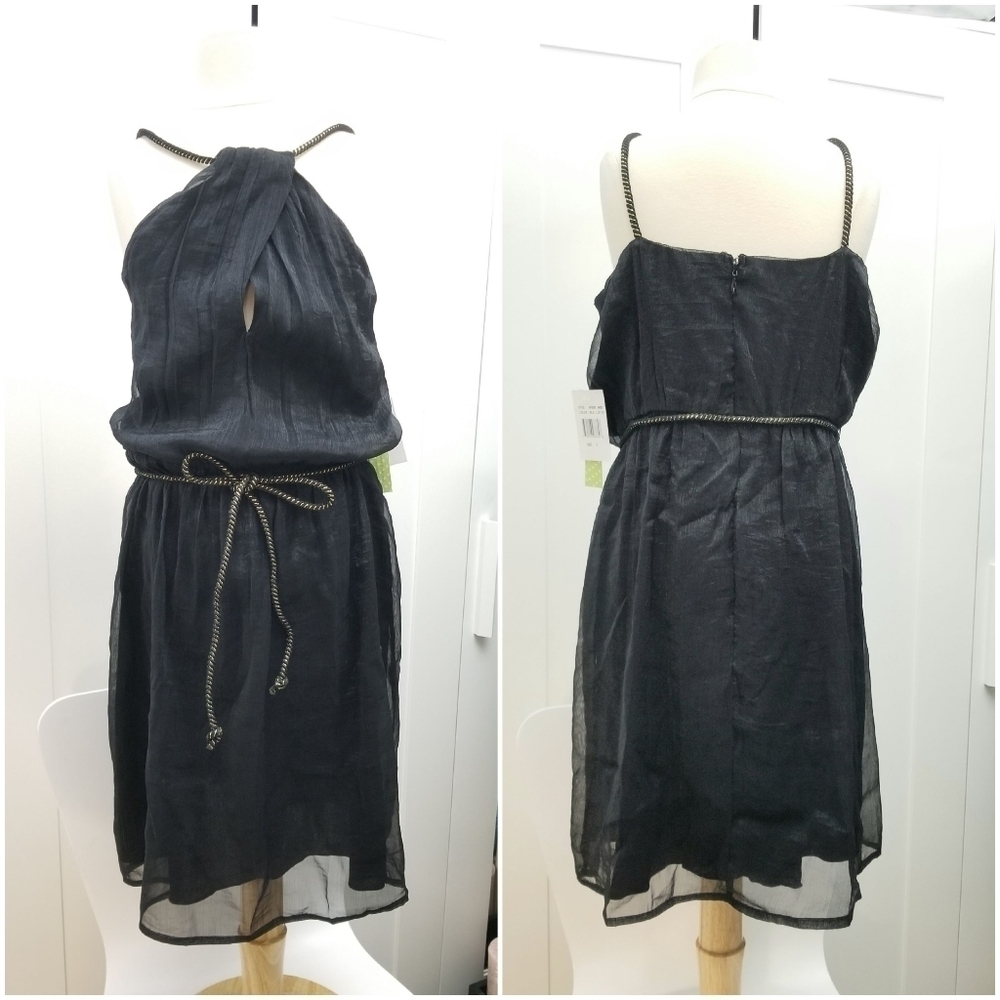 NWT, Johnny Martin Mini Black Dress, Lined, size 3